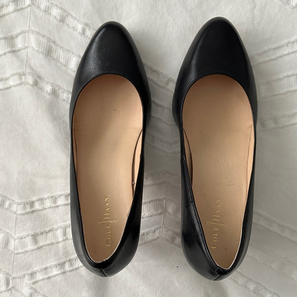Cole Haan Women's Black Leather platform pumps